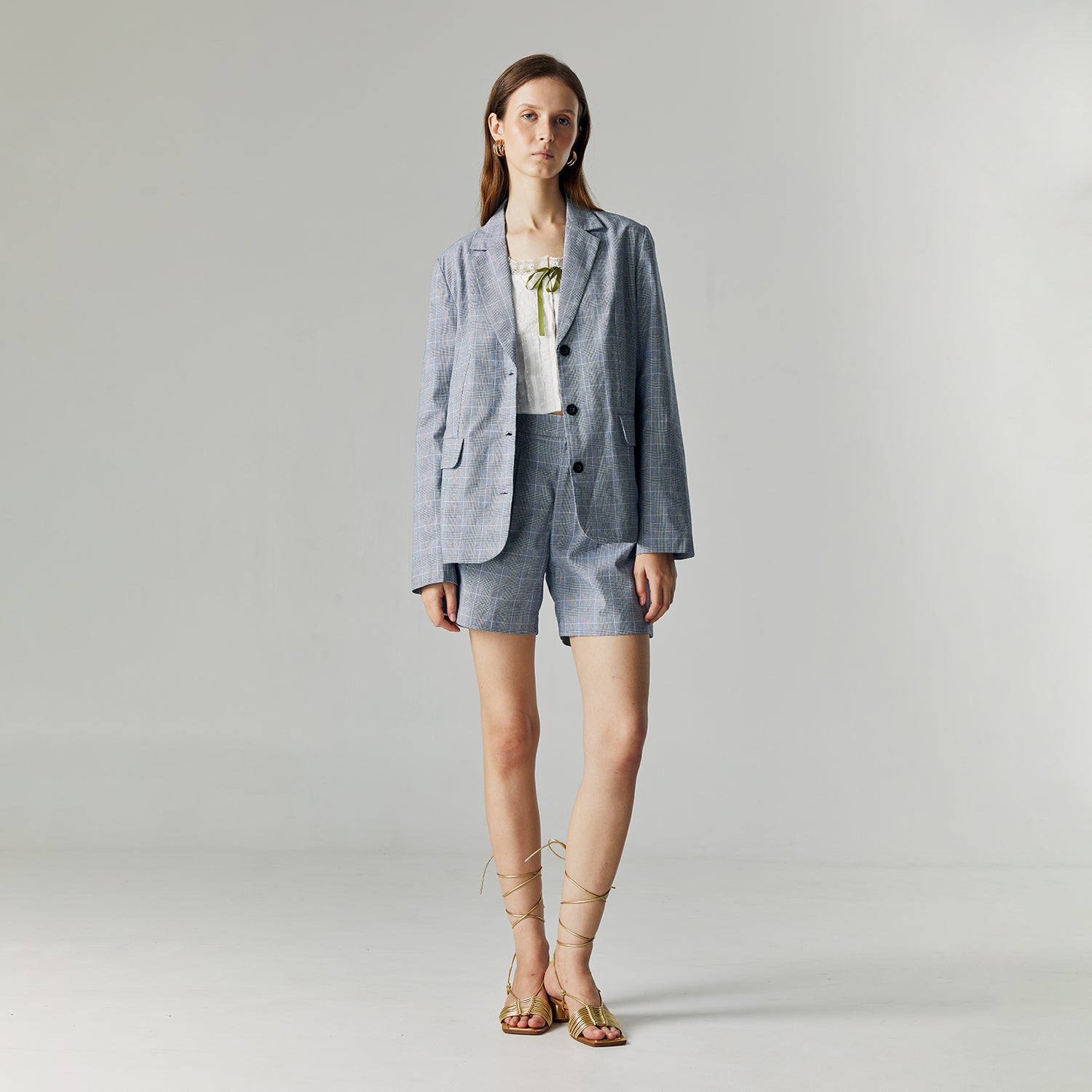 Noah Plaid Set in Grey