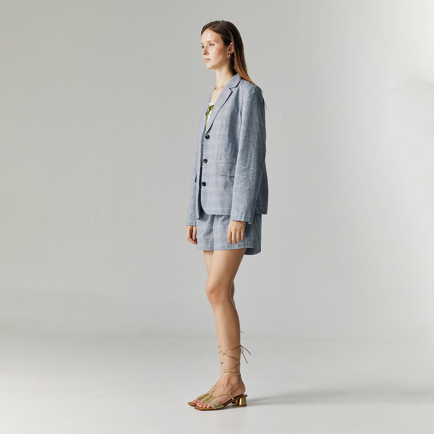 Noah Plaid Set in Grey