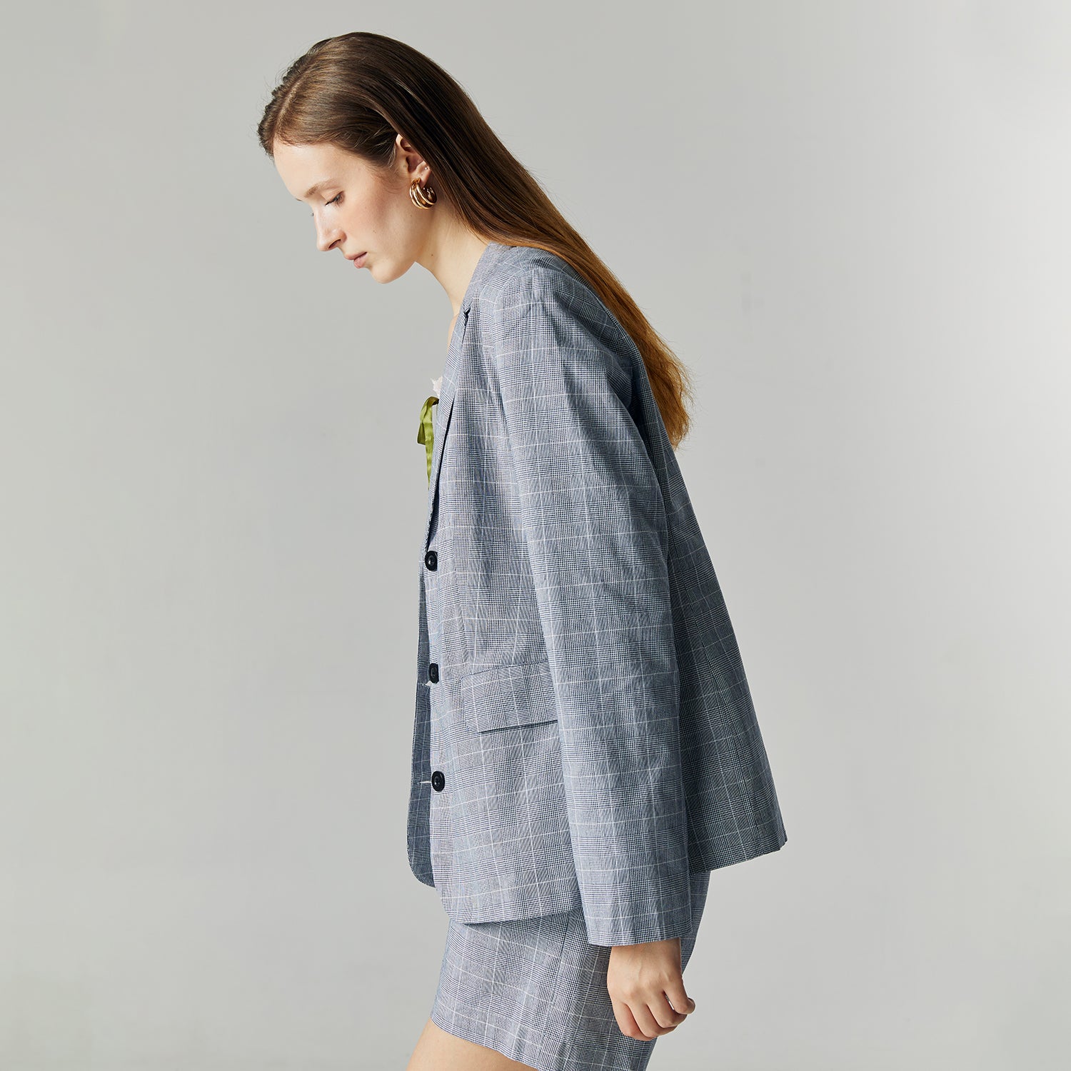 Noah Plaid Set in Grey