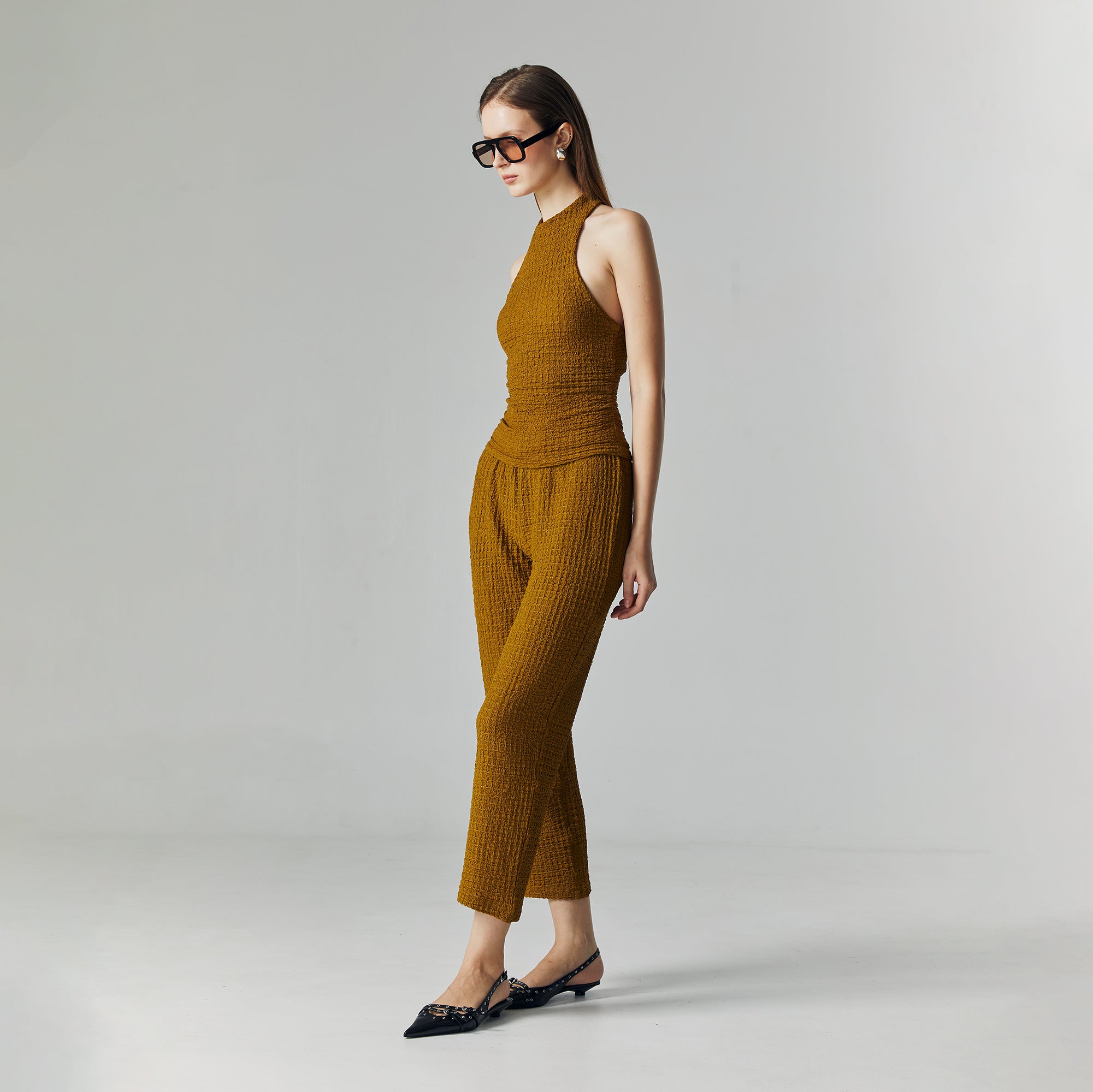 Nora Knit Set in Camel Brown