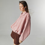 Load image into Gallery viewer, Qiana Suede Jacket in Blush
