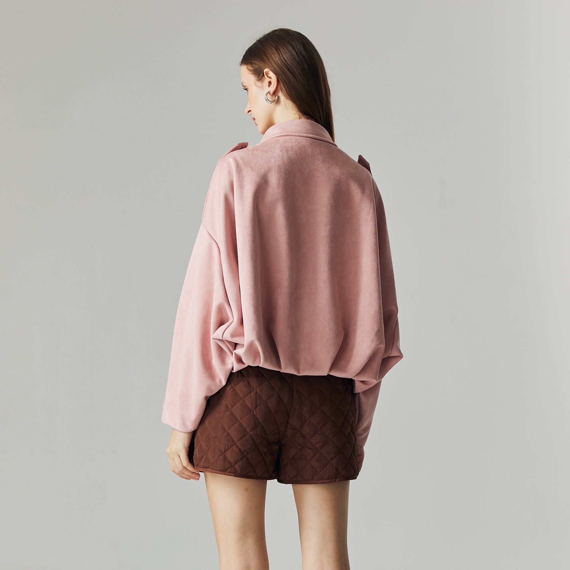 Qiana Suede Jacket in Blush