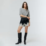 Load image into Gallery viewer, Rosalie Lace Satin Shorts in Black
