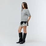 Load image into Gallery viewer, Rosalie Lace Satin Shorts in Black
