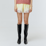 Load image into Gallery viewer, Rosalie Lace Satin Shorts in Yellow
