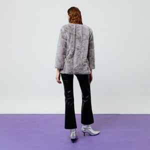 Seraphine Faux Fur Jacket in Grey