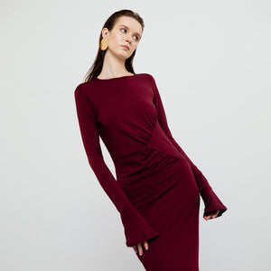 Serena Bodycon Maxi Dress in Maroon