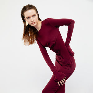 Serena Bodycon Maxi Dress in Maroon