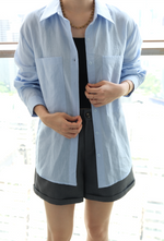Load image into Gallery viewer, [Ready to Ship] Korean Linen Oversized Pocket Shirt [2 Colours]

