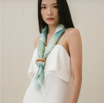 Load image into Gallery viewer, Loom Mulberry Silk Scarf in Mint
