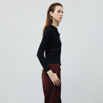 Load image into Gallery viewer, Vesper Ribbed Knit Top in Black
