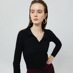 Load image into Gallery viewer, Vesper Ribbed Knit Top in Black
