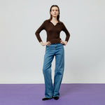 Load image into Gallery viewer, Vesper Ribbed Knit Top in Brown
