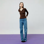 Load image into Gallery viewer, Vesper Ribbed Knit Top in Brown
