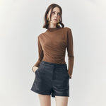 Load image into Gallery viewer, Wren Faux Leather Shorts in Black
