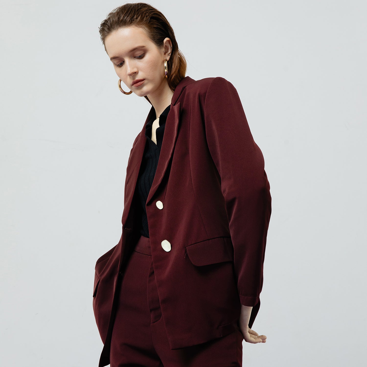 Zoe Blazer in Maroon