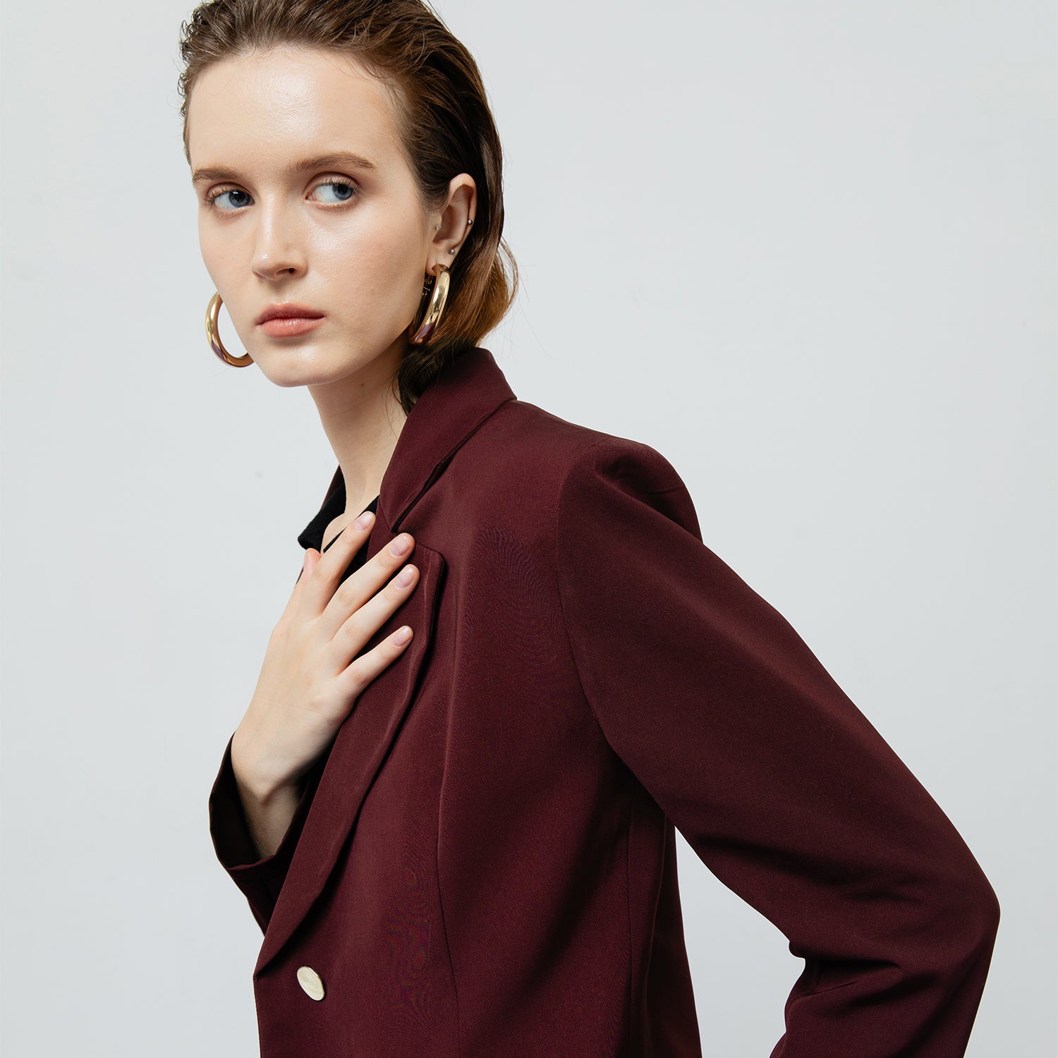 Zoe Blazer in Maroon