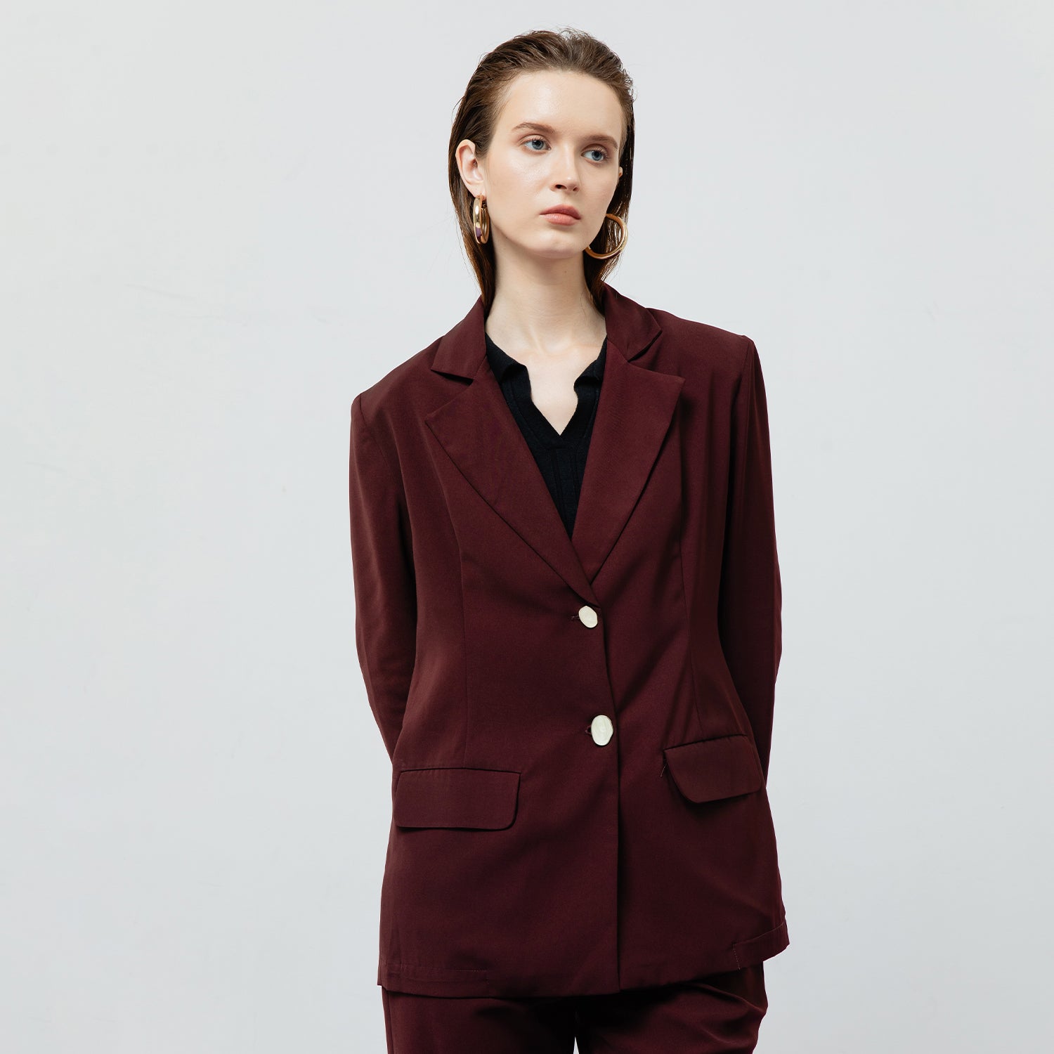 Zoe Blazer in Maroon