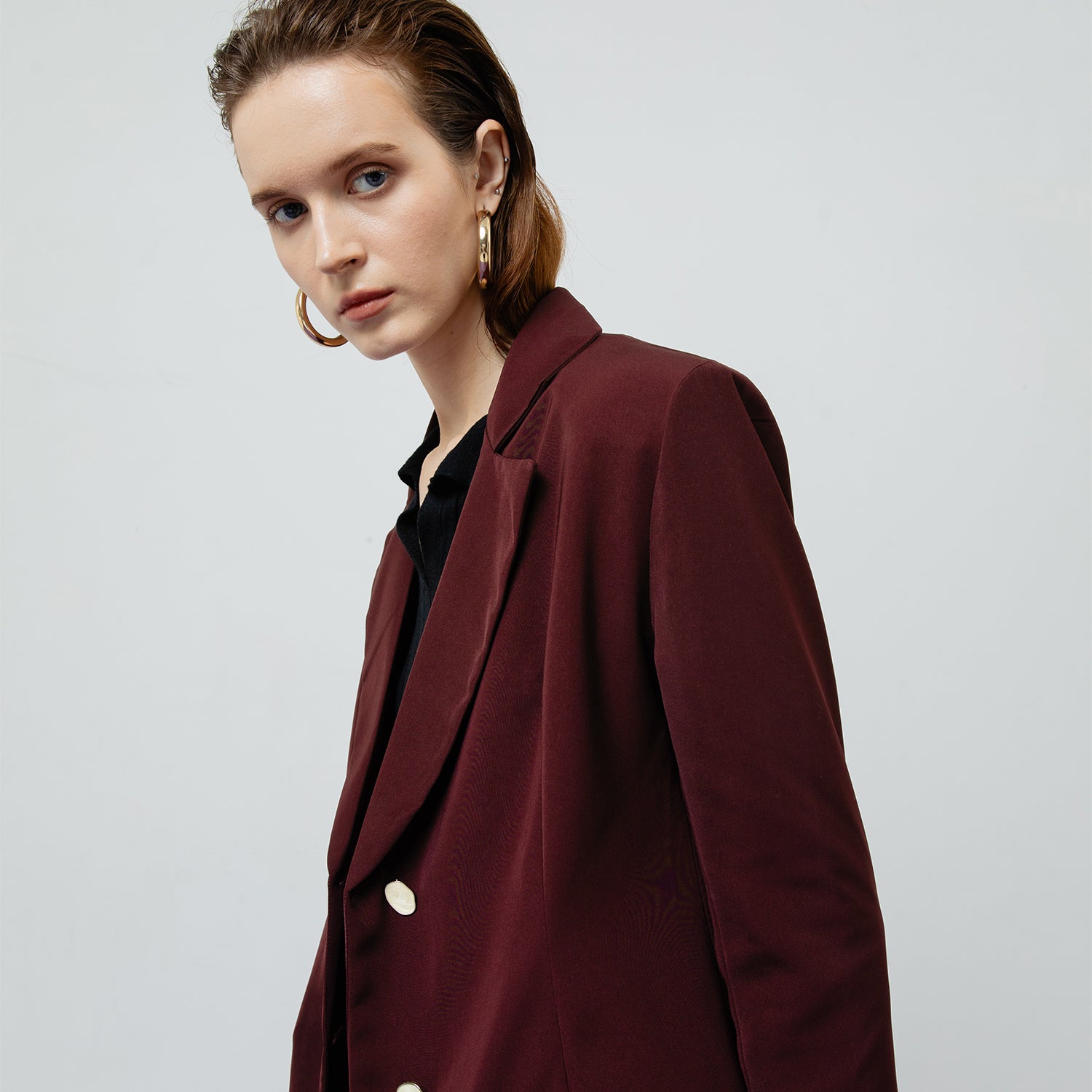 Zoe Blazer in Maroon