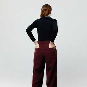 Zoe Tailored Pants in Maroon