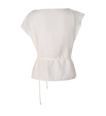 Load image into Gallery viewer, Korean Tencel Blend Wrap Tie Blouse [2 Colours]
