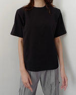Load image into Gallery viewer, Devon Padded Shoulder Tee in Black
