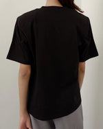 Load image into Gallery viewer, Devon Padded Shoulder Tee in Black
