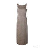 Load image into Gallery viewer, Korean Tencel Blend Twist Strap Sheath Dress [2 Colours]
