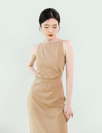 Load image into Gallery viewer, Arya Cami Midi Dress in Latte
