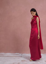 Load and play video in Gallery viewer, Toga Gown with Multi-way Drape in Red
