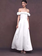 Load and play video in Gallery viewer, Tori Off Shoulder Bubble Maxi Dress in White
