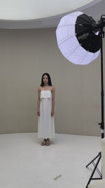 Load and play video in Gallery viewer, Linen Maxi Dress in White
