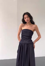 Load and play video in Gallery viewer, Bustier Top // Pocket Skirt Set in Navy
