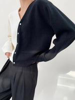 Load image into Gallery viewer, Half Duo Cardigan in Black/White
