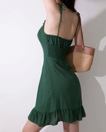 Load image into Gallery viewer, Emerald Tie Strap Cami Mini Dress
