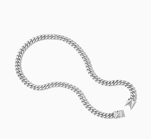 Silver Solid Curb Chain Necklace