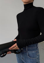 Load image into Gallery viewer, Ribbed Turtleneck Top - Black
