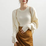 Load image into Gallery viewer, Light Knit Tank + Bolero Set in Cream
