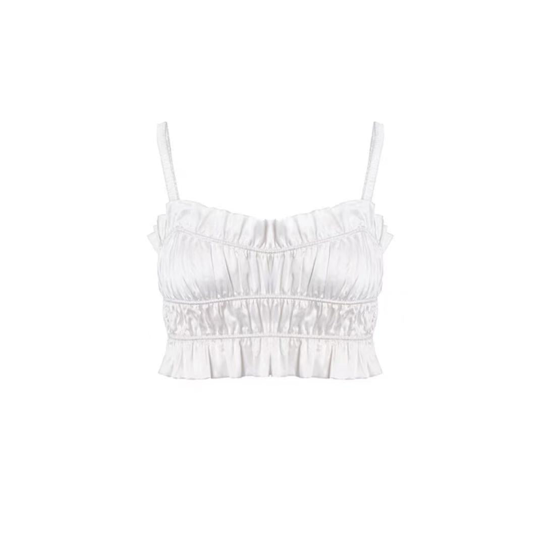 Rienne Rusched Bustier Cami Top - White