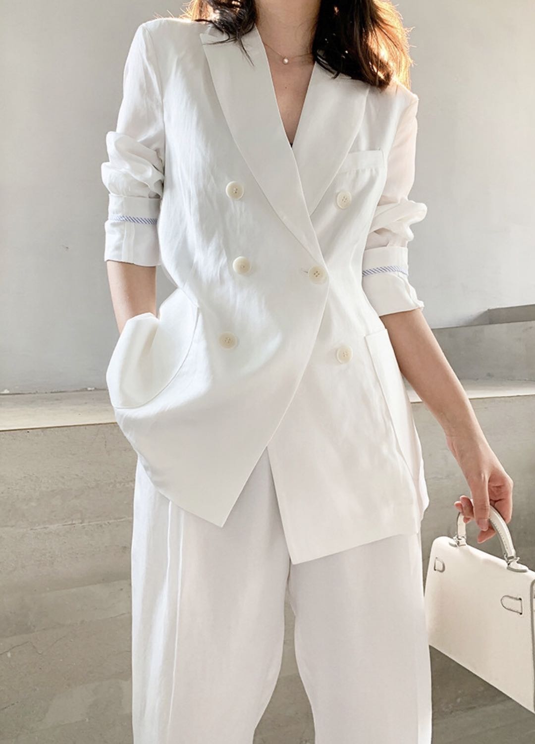 [Ready Stock] Tiverton White Marine Blazer