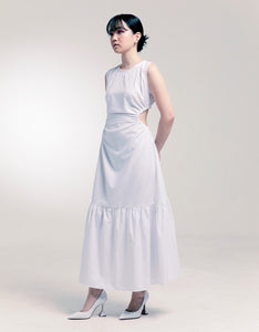 Sleeveless Open Back Maxi Dress - White