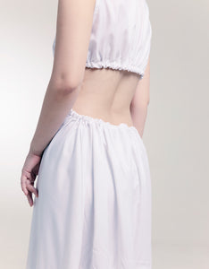 Sleeveless Open Back Maxi Dress - White