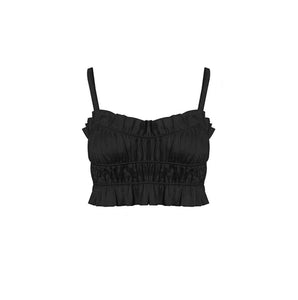 Rienne Rusched Bustier Cami Top - Black