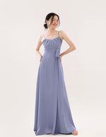 Load image into Gallery viewer, Lacq Cami Long Bow Maxi Dress - Lavender Blue
