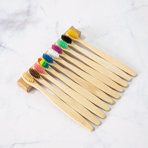 Eco-friendly Kids Bamboo Toothbrushes - Set of 10