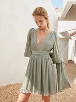 Load image into Gallery viewer, Esmi Pleated Dress- Sage
