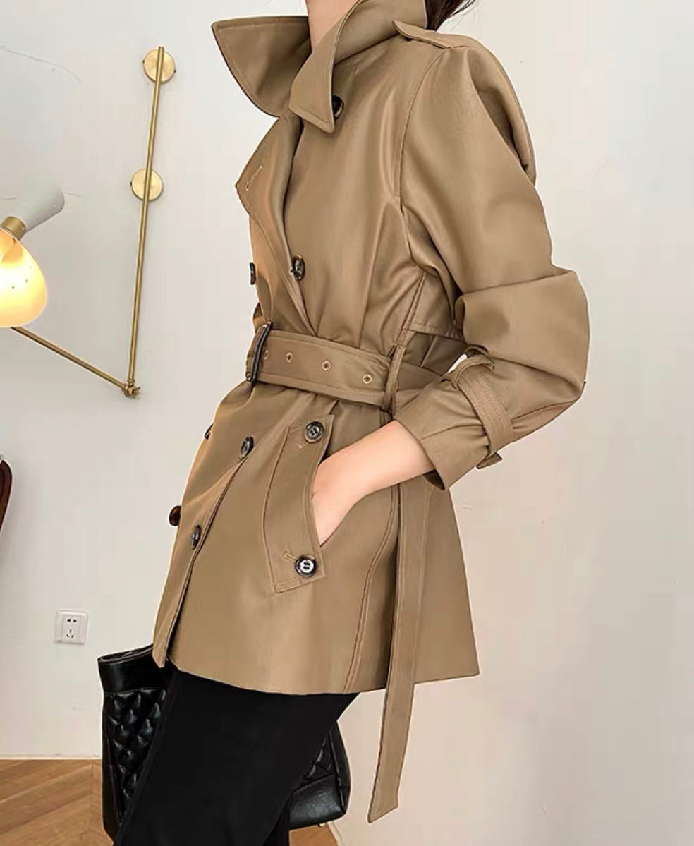 Coach classic sale short trench coat