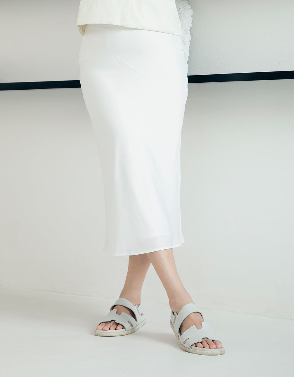 CR Silk Skirt - White