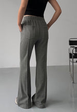 Load image into Gallery viewer, Flare Leg Line Thick Jogger Pants in Grey
