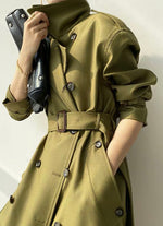 Load image into Gallery viewer, Forrest Pea Classic Midi Trench Coat
